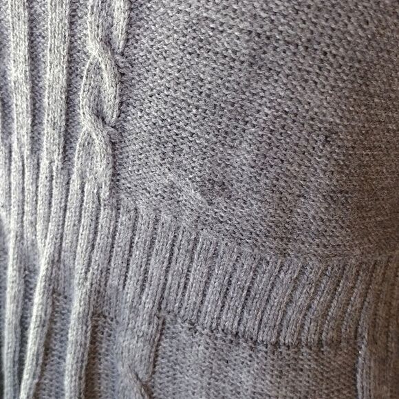 Mak Sweater Women's Size Small Long Gray Embroidered Knit Half Sleeve Dress - Picture 7 of 13